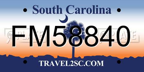 FM58840 South Carolina License Plate