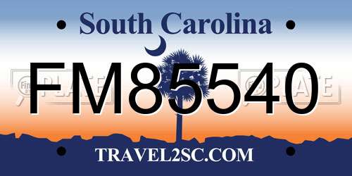 FM85540 South Carolina License Plate