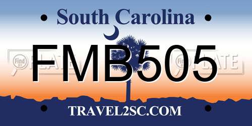 FMB505 South Carolina License Plate