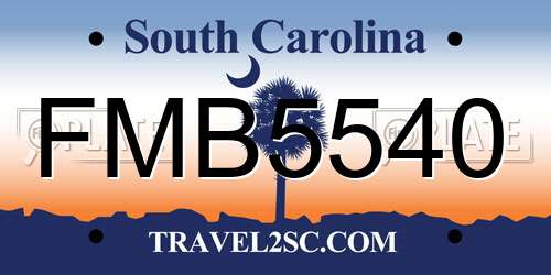FMB5540 South Carolina License Plate