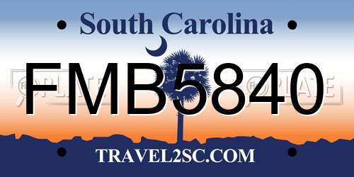 FMB5840 South Carolina License Plate