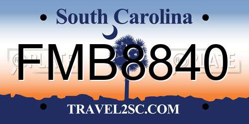 FMB8840 South Carolina License Plate