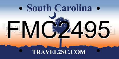 FMC2495 South Carolina License Plate