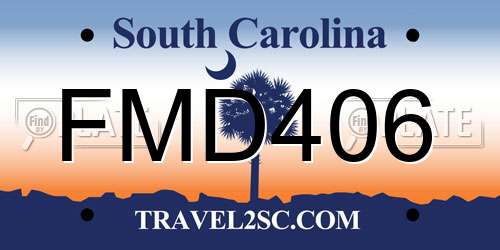 FMD406 South Carolina License Plate