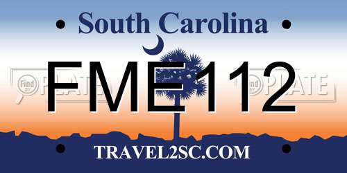 FME112 South Carolina License Plate