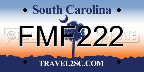 FMF222 South Carolina License Plate