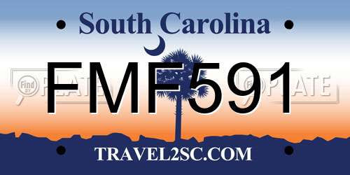 FMF591 South Carolina License Plate