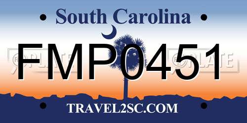 FMP0451 South Carolina License Plate