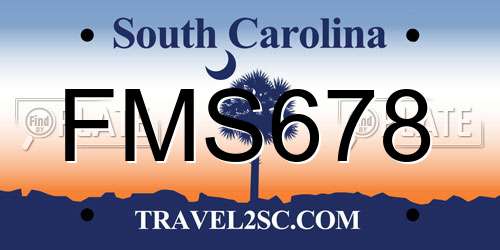 FMS678 South Carolina License Plate
