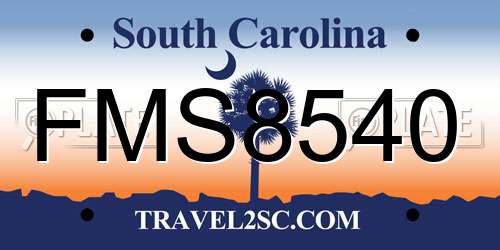 FMS8540 South Carolina License Plate