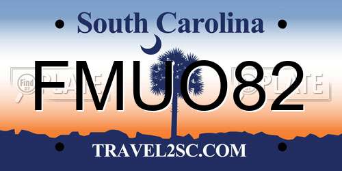 FMUO82 South Carolina License Plate