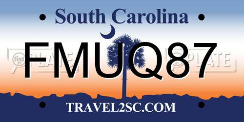 FMUQ87 South Carolina License Plate