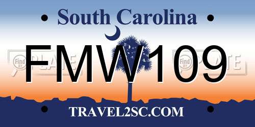 FMW109 South Carolina License Plate