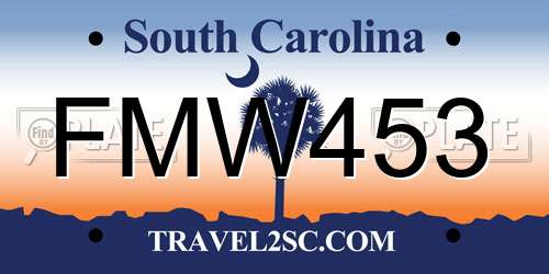FMW453 South Carolina License Plate