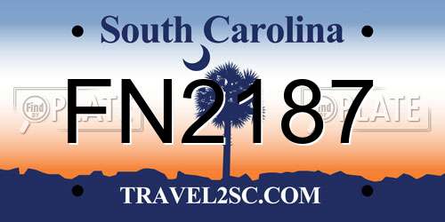 FN2187 South Carolina License Plate