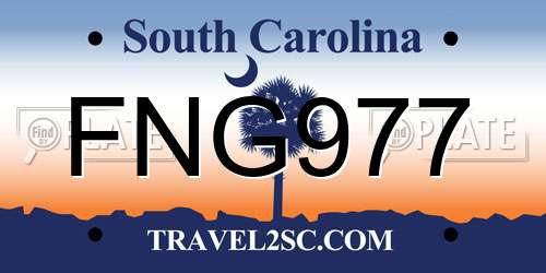 FNG977 South Carolina License Plate