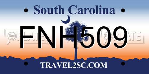 FNH509 South Carolina License Plate