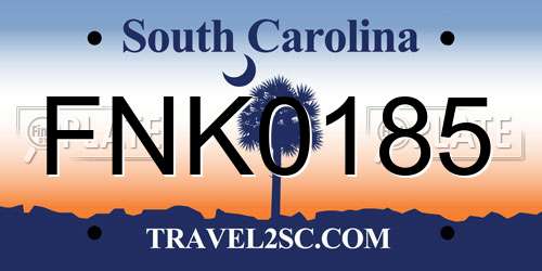 FNK0185 South Carolina License Plate