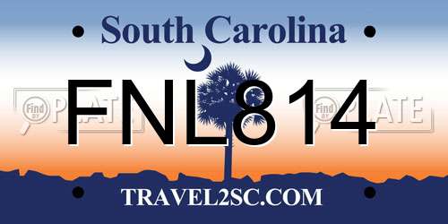FNL814 South Carolina License Plate