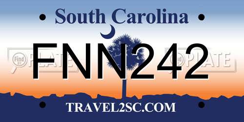 FNN242 South Carolina License Plate