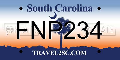 FNP234 South Carolina License Plate