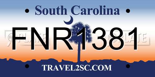 FNR1381 South Carolina License Plate