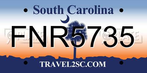 FNR5735 South Carolina License Plate