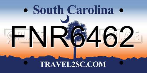 FNR6462 South Carolina License Plate