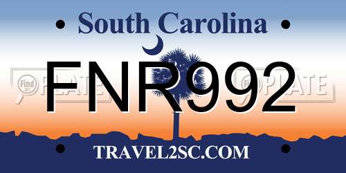 FNR992 South Carolina License Plate