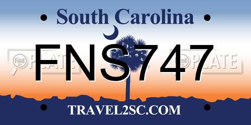 FNS747 South Carolina License Plate