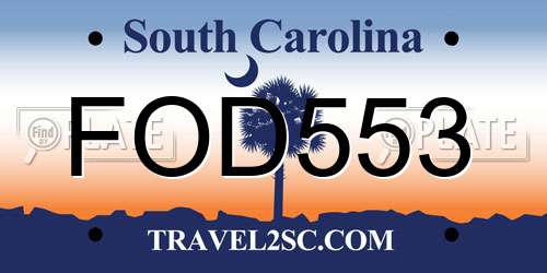 FOD553 South Carolina License Plate