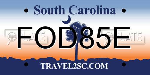 FOD85E South Carolina License Plate