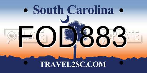 FOD883 South Carolina License Plate