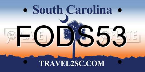 FODS53 South Carolina License Plate