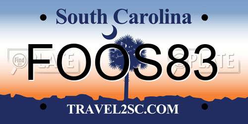 FOOS83 South Carolina License Plate