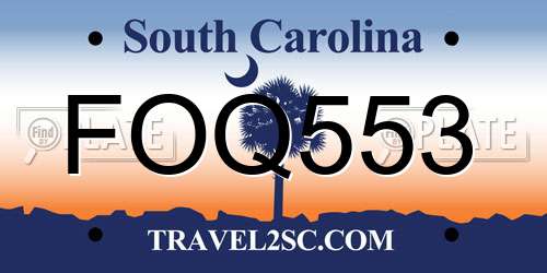 FOQ553 South Carolina License Plate