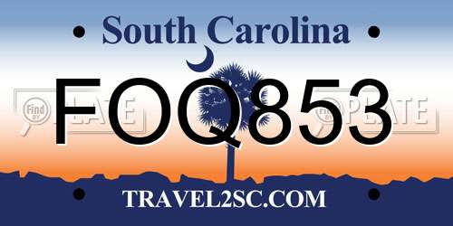 FOQ853 South Carolina License Plate