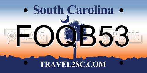 FOQB53 South Carolina License Plate