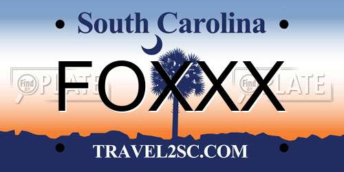 FOXXX South Carolina License Plate