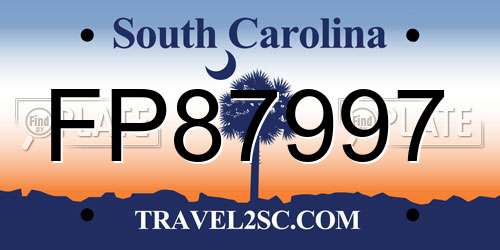 FP87997 South Carolina License Plate