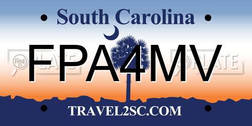 FPA4MV South Carolina License Plate