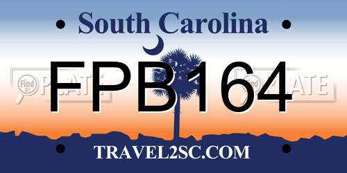 FPB164 South Carolina License Plate