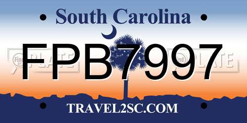 FPB7997 South Carolina License Plate