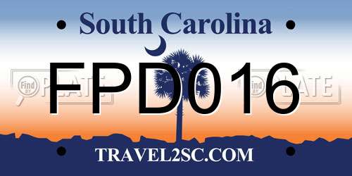 FPD016 South Carolina License Plate