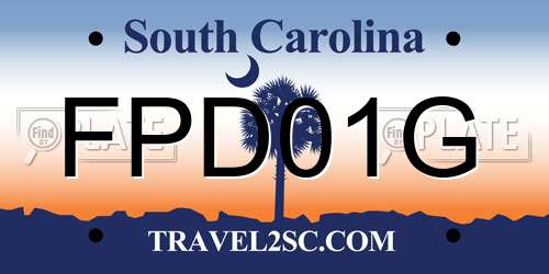 FPD01G South Carolina License Plate