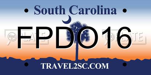 FPDO16 South Carolina License Plate