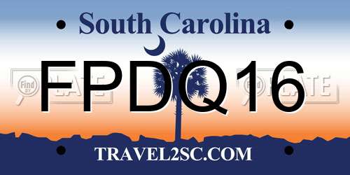 FPDQ16 South Carolina License Plate