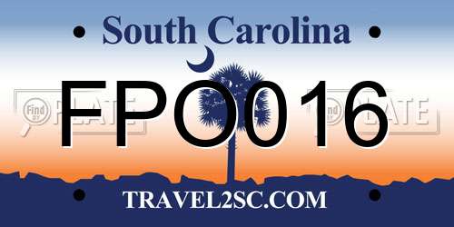 FPO016 South Carolina License Plate