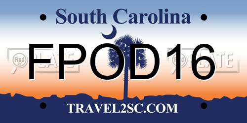 FPOD16 South Carolina License Plate