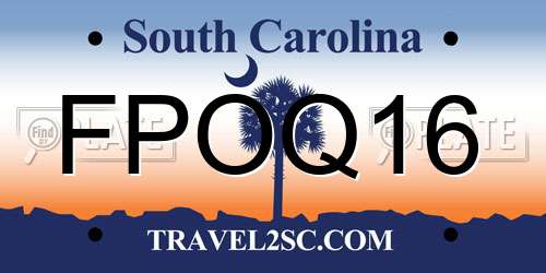 FPOQ16 South Carolina License Plate